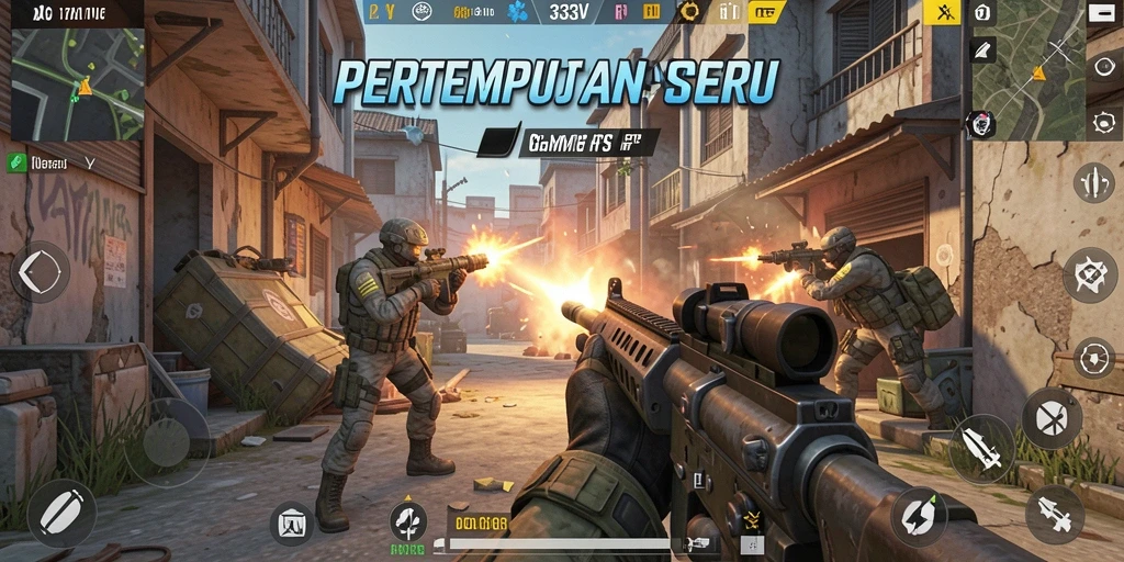 Tampilan menarik dari gameplay FPS 333V yang mengasyikkan.
