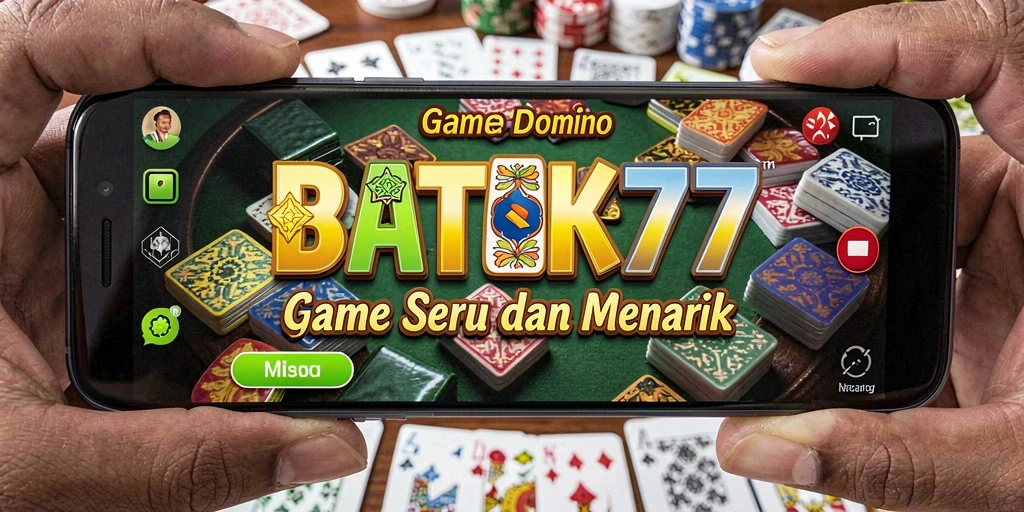 Tampilan gameplay seru dari BATIK77 dengan gaya Domino.