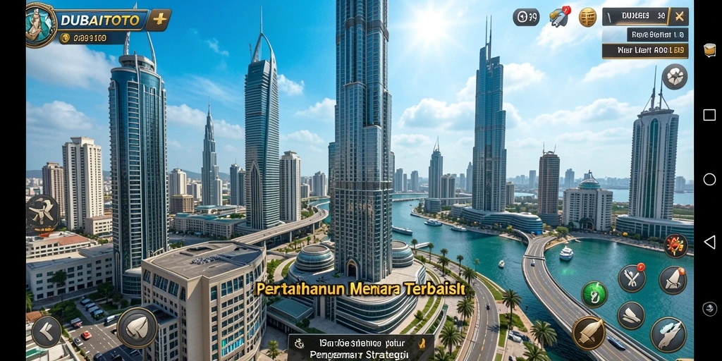 Screenshot gameplay DUBAITOTO menampilkan menara yang siap mempertahankan wilayah dari serangan musuh.