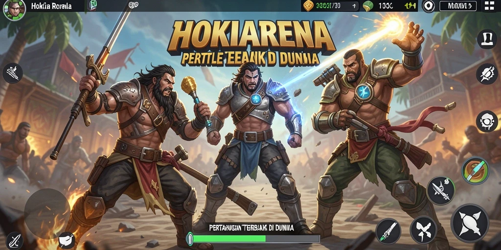 Gameplay seru HOKIARENA yang menegangkan di medan perang.
