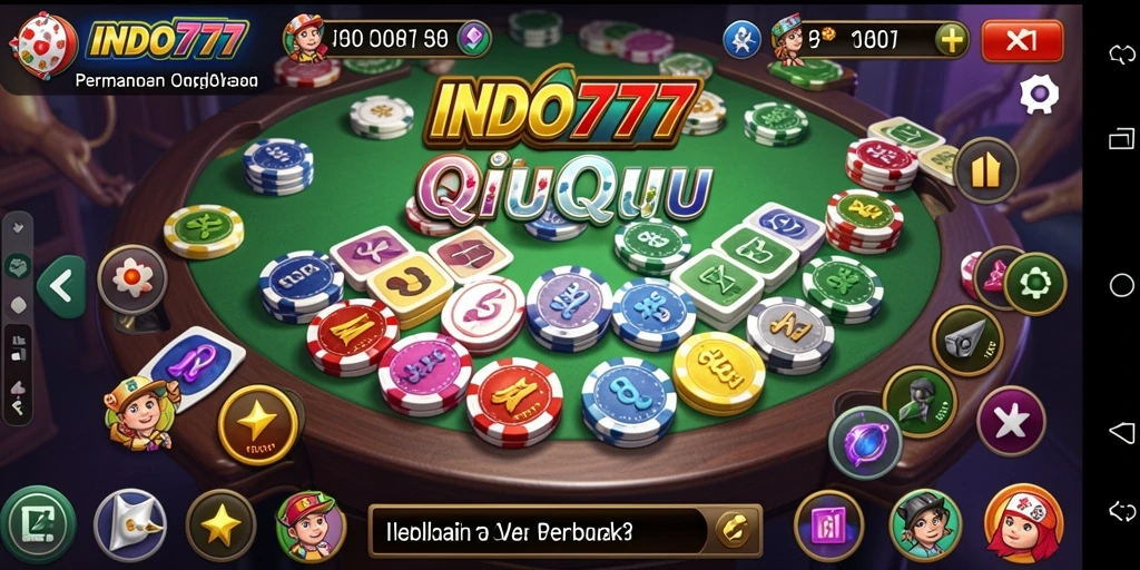 Tampilan menarik dari gameplay QiuQiu di INDO777.