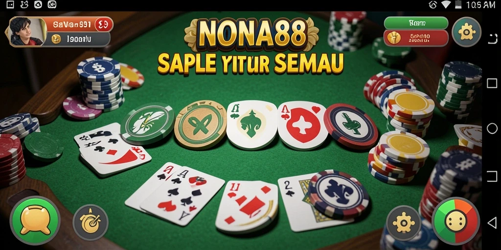 Screenshot gameplay NONA88 yang menunjukkan suasana bermain Gaple yang seru.