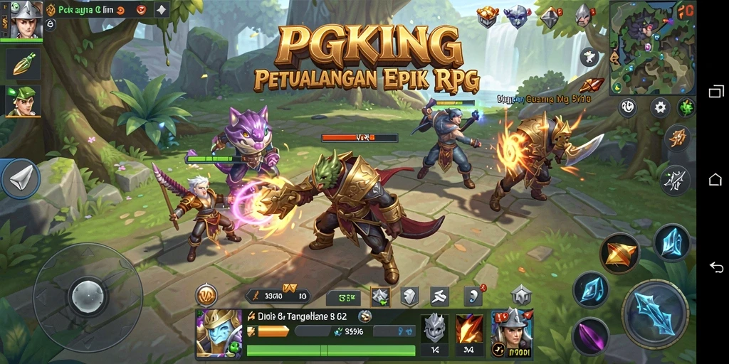 Tangkapan layar PGKING menunjukkan aksi seru dalam pertempuran RPG.