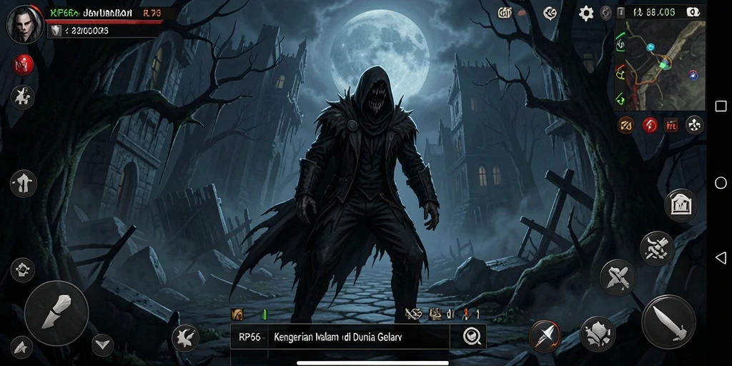 Gameplay RP66 yang menegangkan dalam suasana kegelapan dan misteri.