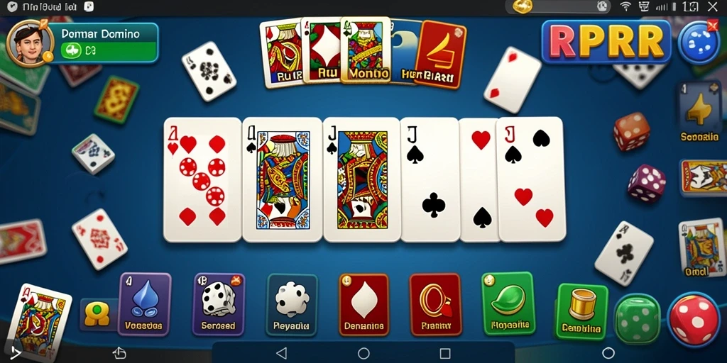 Screenshot gameplay RPRR dengan tampilan menarik dari permainan Domino.