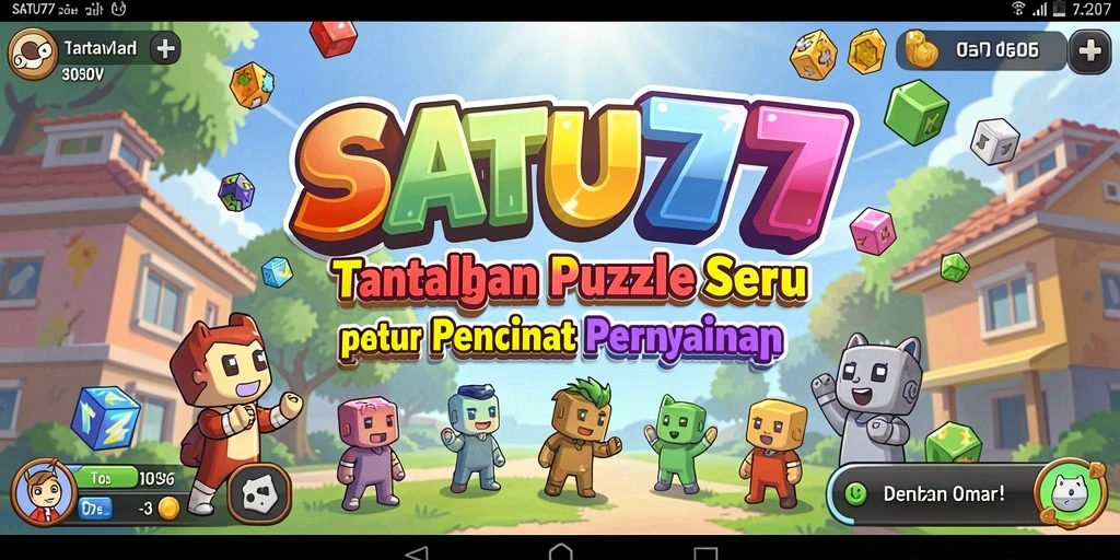 Tampilan gameplay Puzzle SATU77 yang menantang dan menarik.