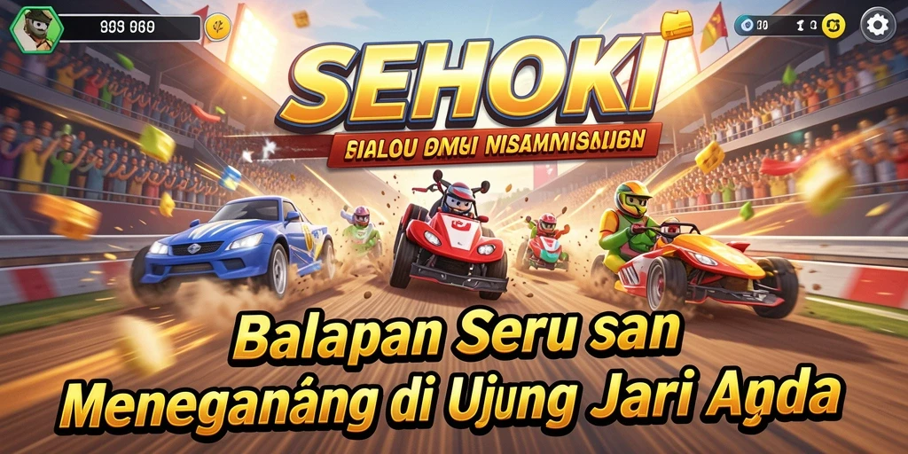 Tampilan seru dari gameplay balapan SEHOKI yang mendebarkan.