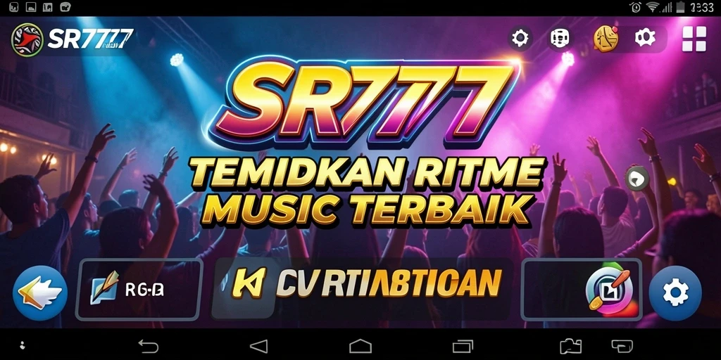 Tampilan gameplay SR777 yang menampilkan permainan musik interaktif.