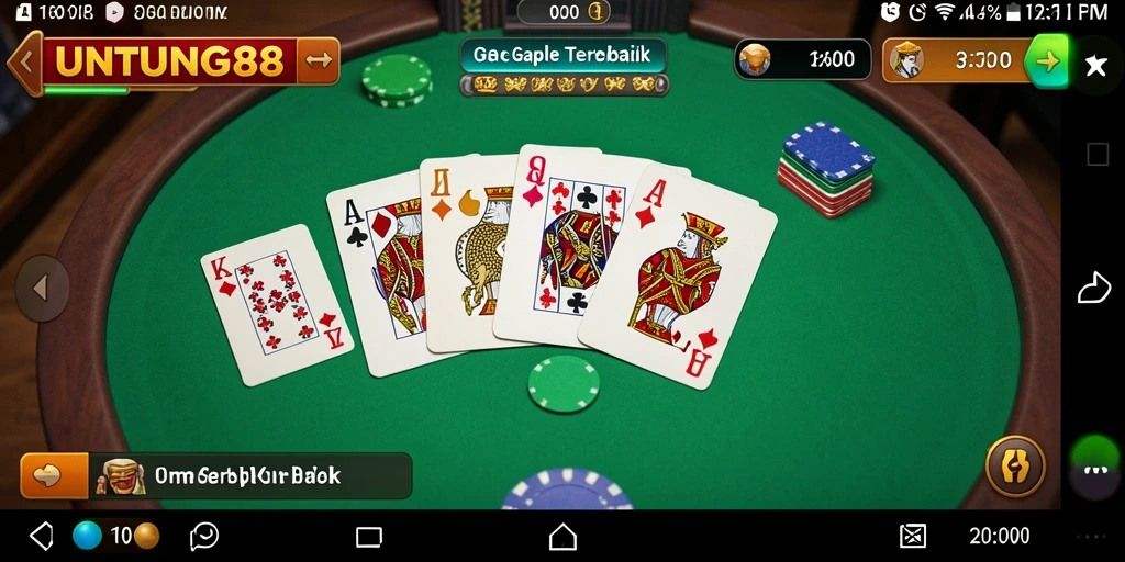 Tampilan gameplay seru dalam permainan Gaple UNTUNG88.
